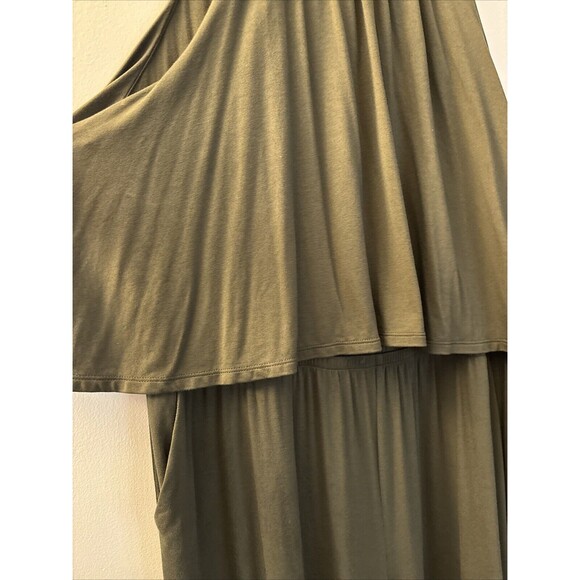 TORRID WOMENS Olive Green Jersey Flounce Culotte Jumpsuit SIZE 2 - Picture 6 of 15